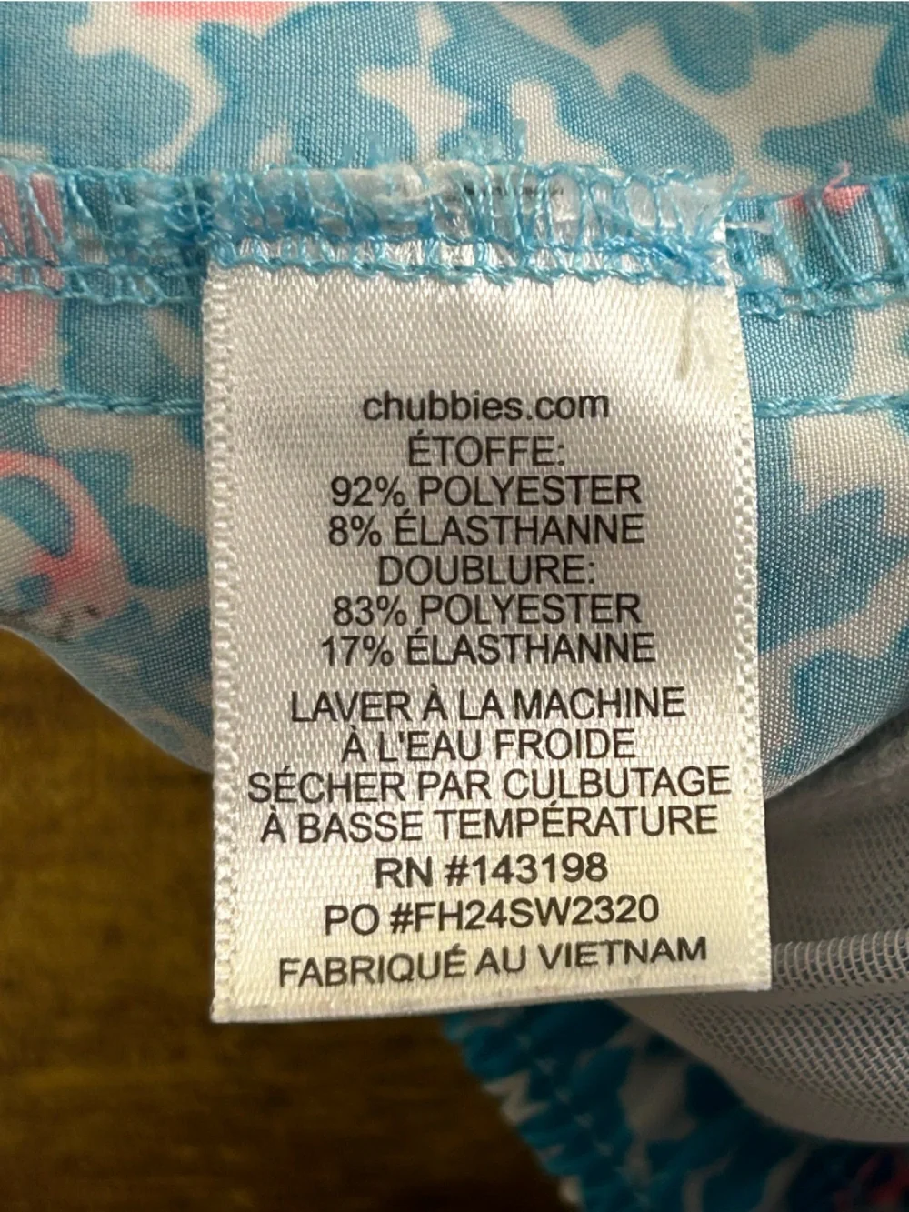 CHUBBIES Flamingo‎ Print Swim Trunks Blue Pink Elastic Waist Sz S